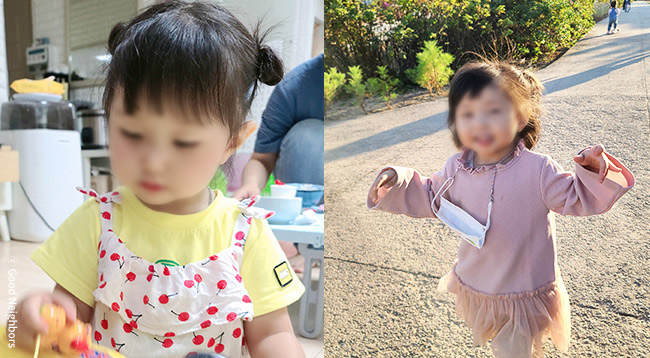 학대피해아동지원 캠페인 민지의 지원 후 웃고있는 모습